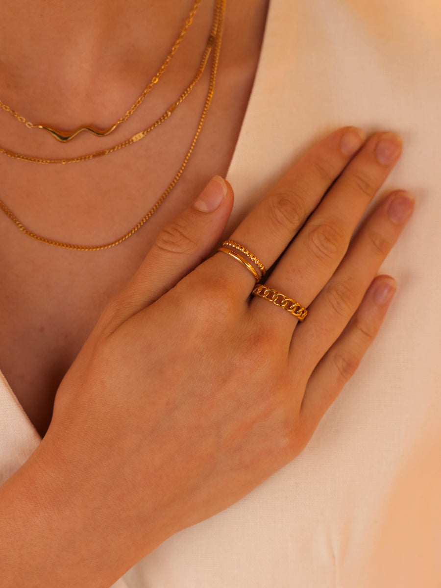 Amber Ring - Weiß / Gold