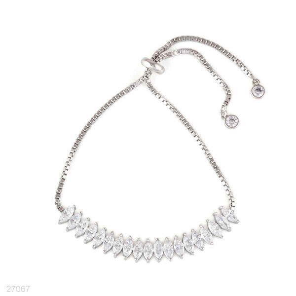 Amber Armband - Silber / Schwarz Diamant