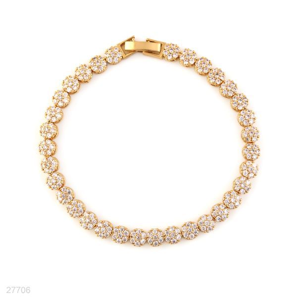 Silberrosa | Kleeblatt-Diamant-Armband
